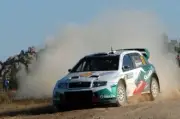 Armin Schwarz (GER) Skoda Fabia WRC on Stage 7 Rally Car 2004 Old Photo