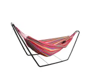 Double Cotton Hammock Optional Steel Frame Stand Combo Swing Chair Home Outdoor [Type: Red Hammock With Stand]