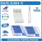 10xCarbon Sterile Scalpel Blade 15 suitable for Stainless Steel Scalpel Handle#3