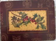 ~ SET OF 4 CHRISTMAS HOLIDAY FESTIVE TRAYS WITH CORK BOTTOMS MYRIAD USES ~