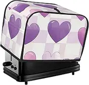 Hearts Print 2 Slice Toaster Cover Fingerprint Bread Maker Protectors,Kitchen Small Appliance Dust Cover