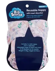 [Big Softies] Reusable Nappy With Insert Absorber in Pink