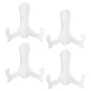 4pcs 6" Easel Plate Holder, Plastic Folding Display Stand White for Decorative