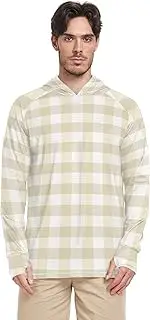 [Caihoyu] Men's Sun Shirt Long Sleeve UPF 50 Quick Dry Hooded Beach Shirt