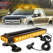 LED Emergency Traffic Advisor Strobe Light Bar Warning Rooftop Light-Amber/White