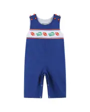 Lil Cactus Football Smocked Overall
