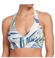 New Calia Paradise Palm Halter Top Size XS Medium Support Plus Size V Neck