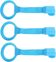 HONMEET Baby Playpen Ring Set 3 Pack Pull Up Rings for Playpen Crib Hanging Rings Toddler Bed Stand Up Assistance Plastic Blue Baby Exercise Tool