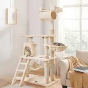 BEASTIE Cat Tree Scratching Post Scratcher Tower Condo House Furniture Wood 141