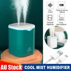 2L USB Air Humidifier Essential Diffuser Aromatherapy Cool Mist Steam Spray LED