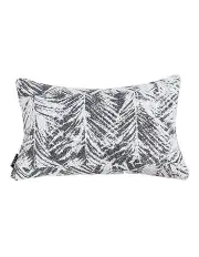 [Soga International] Modern Palm Leaf Print Contemporary Throw Pillow 35cm in Charcoal Grey