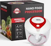Easy String Pull Food Chopper | Manual Food Processor for Chopping, Dicing, and Mixing | Compact, Portable, and BPA-Free | Ideal for Vegetables, Nuts, Salsa, and Salad
