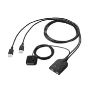 Elecom KM-A22BBK KVM Switch for Keyboard and Mouse with Hand Switch Bla