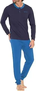 [de fonseca] Men's Long and Short Pyjamas 100% Cotton Limited Edition, Item 1069 Blue, XX-Large