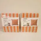 Set of 2 IKEA Pillow Cushion FUNKON Cushion Cover 20x20 Orange Green Stripes