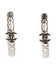 Silver CC Hoop Earrings
