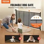 Retractable Baby Gate, 34.2" Tall Mesh Baby Gate, Extends up to 60" Wide Retractable Gate for Kids or Pets, Retractable Dog Gates for Indoor Stairs, Doorways, Hallways, Playrooms, Black