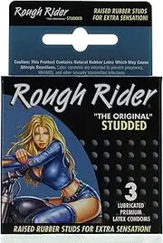 Contempo Rough Rider Studded Condom, Pack of 3
