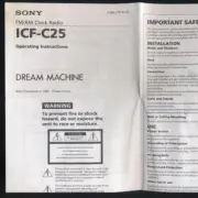 1994 SONY ICF-C25 FM/AM Clock RADIO Dream MACHINE OPERATING Instructions MINT