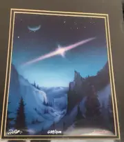 2 Jeff Adams signed lithograph prints of canyon with moon and stars, &moon