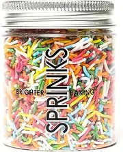 Sprinks Jimmies Sprinkles 60g | 1cm Rainbow Edible Sprinkles | Perfect for Cakes Baking Desserts Muffins and Ice Cream