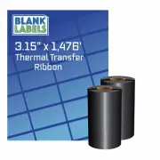 3.15 x 1476 Thermal Transfer Ribbon 80 x 450 Wax 12 rolls Compatible with Zebra
