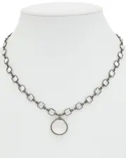 Rachel Reinhardt Silver Clear Quartz & CZ Necklace