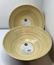 Natural Core Spun Bamboo 8" Bowl Set Smoothie Salad Fruit Rice Modern WFPB New