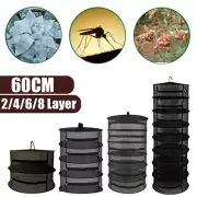 2/4/6/8 Layers Hanging Herb Mesh Rack Collapsible Drying Net Rack with Zippers