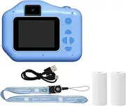 Fahgaer Kids Instant Printing Camera with 1080P Selfie Digital Camera Girls Birthday Gift Blue