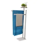Towel Rack Stand for Bathroom, 2-Tier Towel Holder Stand for Brushed Nickel