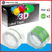 (2Green+2Clear) Label Tape for Dymo 20008 1540 Dymo 1595GY Makers