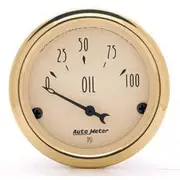 Autometer Golden Oldies Oil Pressure Gauge Electric - 0 - 100 PSI, 2 1/16 Inch, Short Sweep, AU1528
