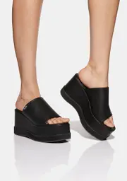 [Shellys London] Black Bubble Platform Mules