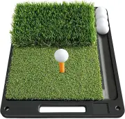 Premium Dual-Turf Golf Mat: Heavy Bottom Golf Hitting Mat with Ball Tray NWT
