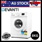 8kg Front Load Washing Machine 15 Programs 24hr Delay Start Washer White Laundry