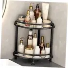 Corner Shelf Bathroom Counter Organizer, 2-Tier Bathroom Organizers Black