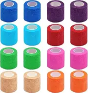 Clooflar 16 Pack Self Adhesive Cohesive Bandage, 5cm x 4.5m Elastic Football Sock Tape for Sports, First Aid Medical and Vet Wrap, Grip Tape