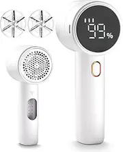 Peiyuu Fabric Shaver, Lint Remover Rechargeable, Electric Portable Sweater Defuzzer with 3 Speeds, 6 Leaf Blades, Digital LED Display to Remove Pilling for Clothes, Furniture, Sweater, Couch, Blanket