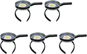 LUOZZY 5pcs Frying Pan Shaped Headband Unique Hair Hoop Simulation Pan Headband Funny Headwear Birthdays Event Photo Booth Prop Party Supplies - Grey