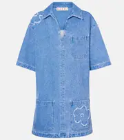 [Marni] Marni Patch-appliqué denim minidress AU 16 blue