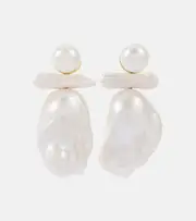[Simone Rocha] Simone Rocha Freshwater pearl drop earrings One Size white