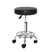 Artiss Round Salon Stool Swivel Barber Hair Dress Chair Hydraulic Lift PU Black