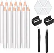 Maitys 22 Pieces Wax Rhinestone Picker Pencil Wax Pencil Set for Rhinestones Nail Art Gem Dotting Crystal Pick up Tools with Pick up Tweezers, Sharpener and Triangular Plate