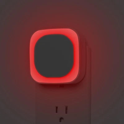 YUNLEX 2 Pack Plug in Dimmable Red Night Light Auto Dusk to Dawn Sensor LED N...