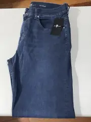 7 For All Man Kind Men's Austyn River Relaxed Straight leg Jeans Dark Wash 36