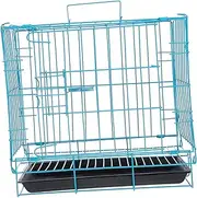 Happyyami Pet Cage House Folding Iron Dog Crate Toilet for Small and Medium Dogs Blue
