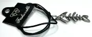 Fish Bones Pendant & Necklace, adjustable black cord, metal, fish skeleton New