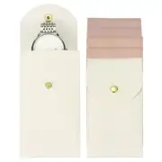 6 Pcs Leather Watch Pouch, Portable Watch Case, White/Light Pink/Dark Pink