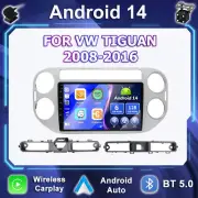 128GB FOR VW TIGUAN 2008-2016 CAR PLAY ANDROID 14 CAR RADIO STEREO GPS HEAD UNIT